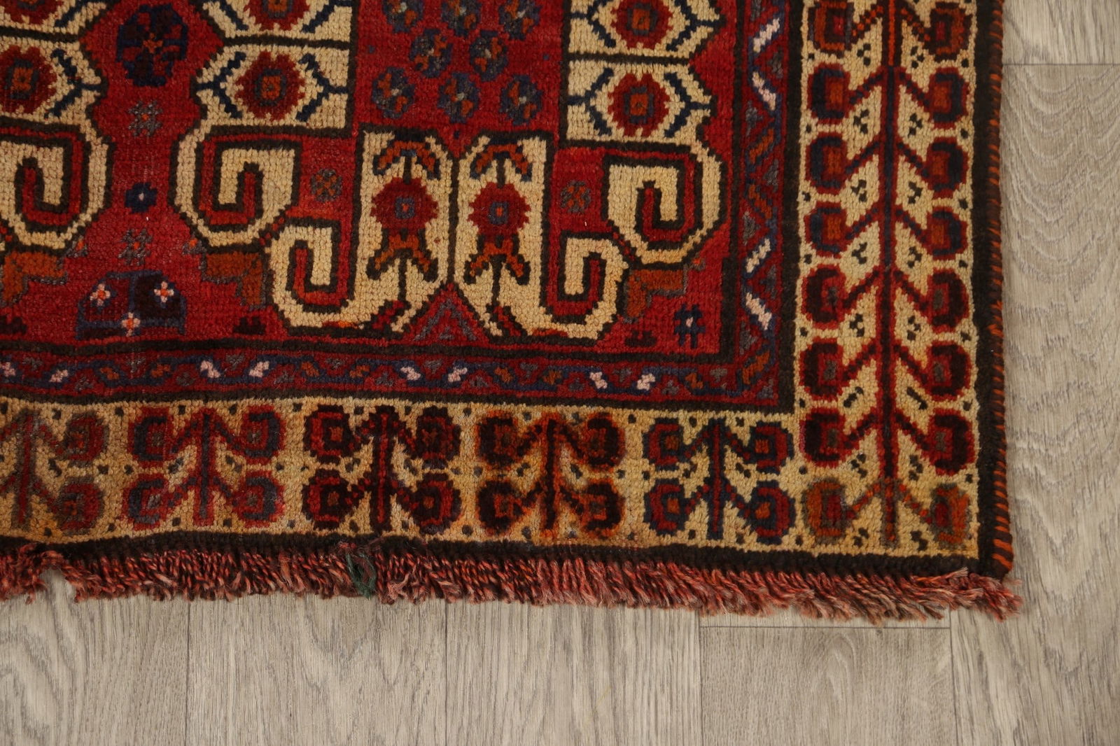 Antique Geometric Shiraz Persian Area Rug 3x4 - 5