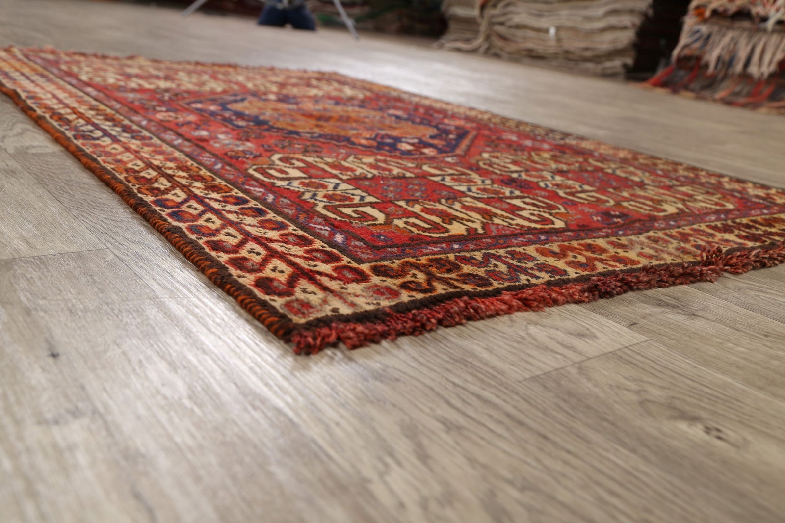 Antique Geometric Shiraz Persian Area Rug 3x4 - 6