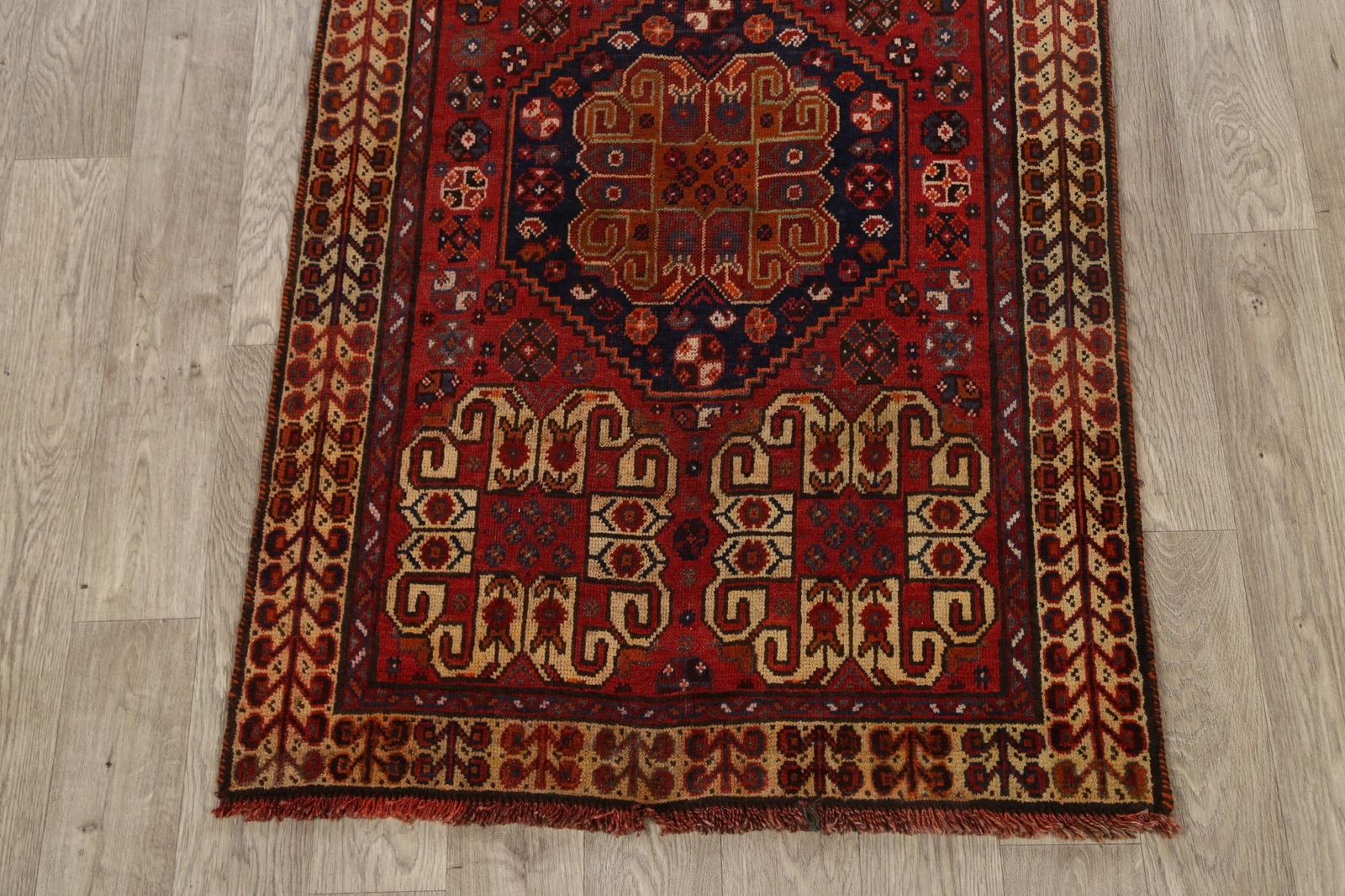 Antique Geometric Shiraz Persian Area Rug 3x4 - 8
