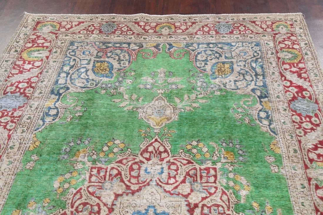 Antique Distressed Tabriz Persian Area Rug 6x10 - 12