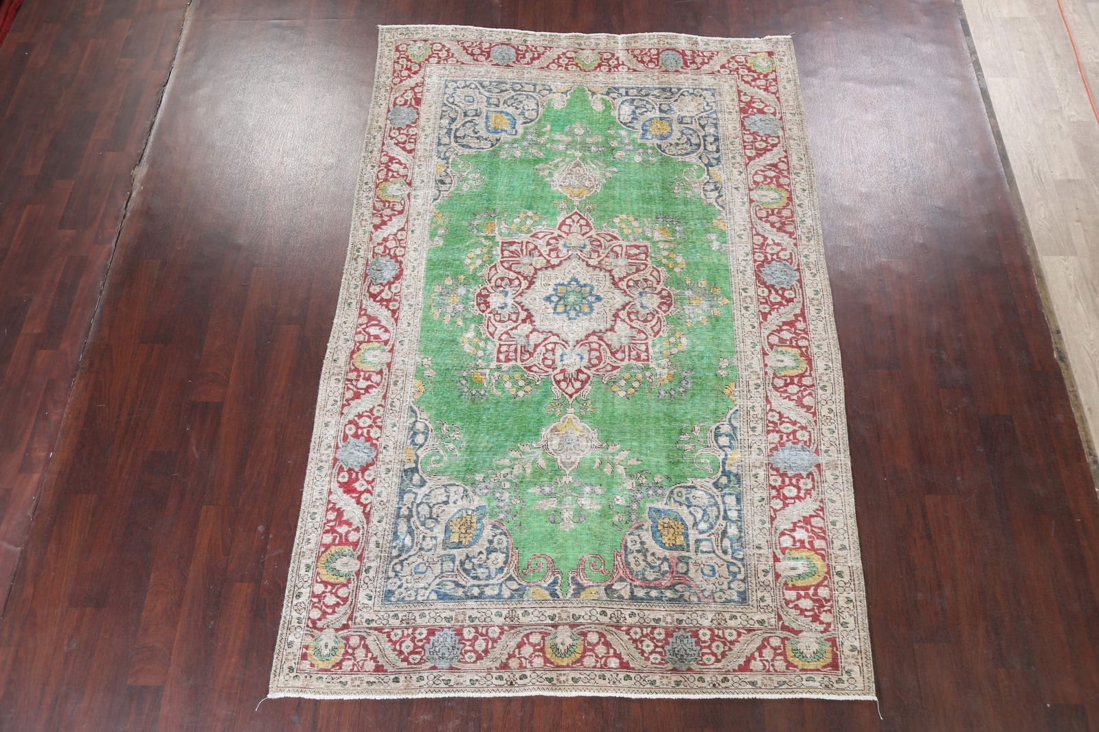 Antique Distressed Tabriz Persian Area Rug 6x10 - 15