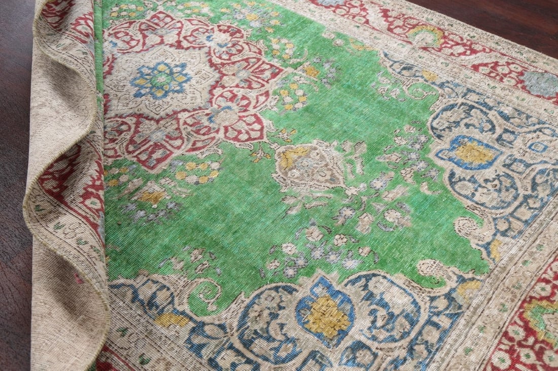 Antique Distressed Tabriz Persian Area Rug 6x10 - 17