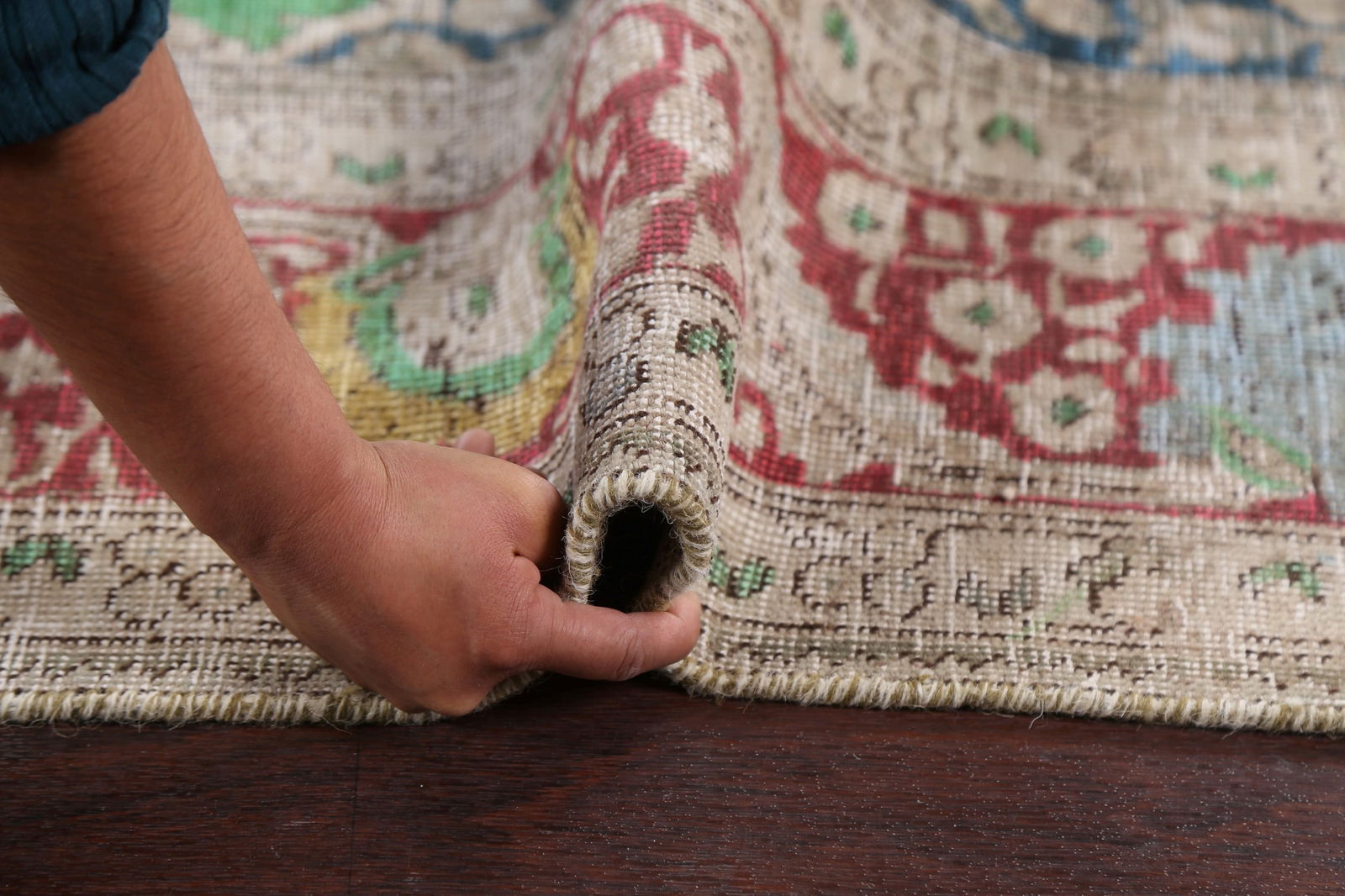 Antique Distressed Tabriz Persian Area Rug 6x10 - 18