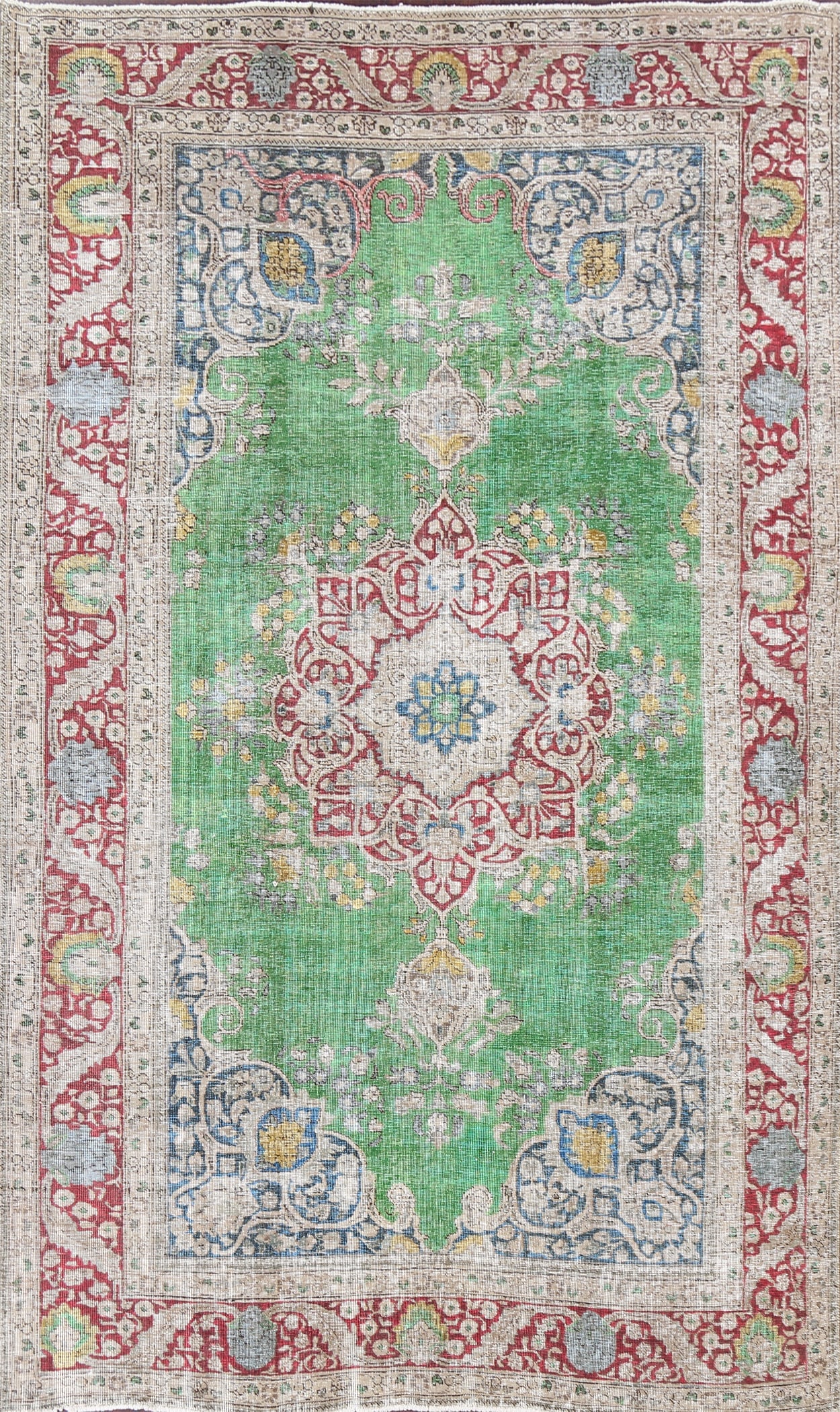 Antique Distressed Tabriz Persian Area Rug 6x10: Title:Antique Distressed Tabriz Persian Area Rug 6x10Origin:A Beautiful Genuine Iran ( Persia ) Tabriz rug is Hand Knotted by skillful weavers in Iran ( Persia ) with 100% Wool Material. This rug is