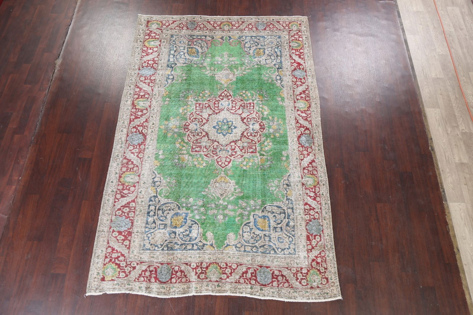 Antique Distressed Tabriz Persian Area Rug 6x10 - 2