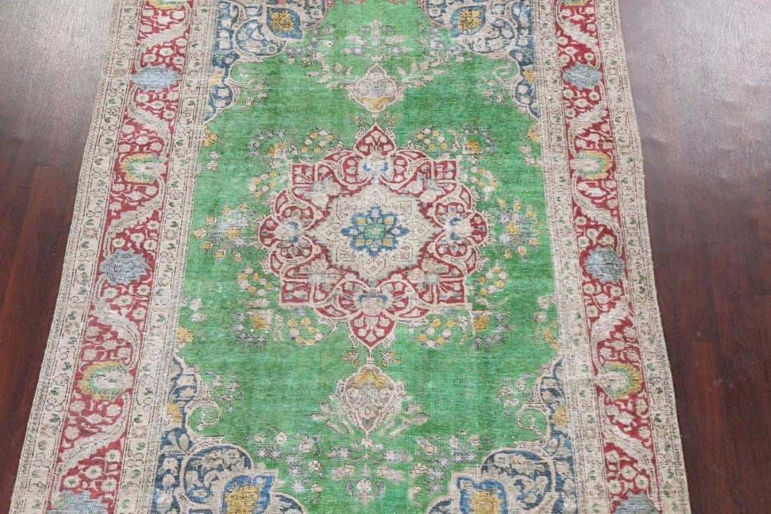 Antique Distressed Tabriz Persian Area Rug 6x10 - 3