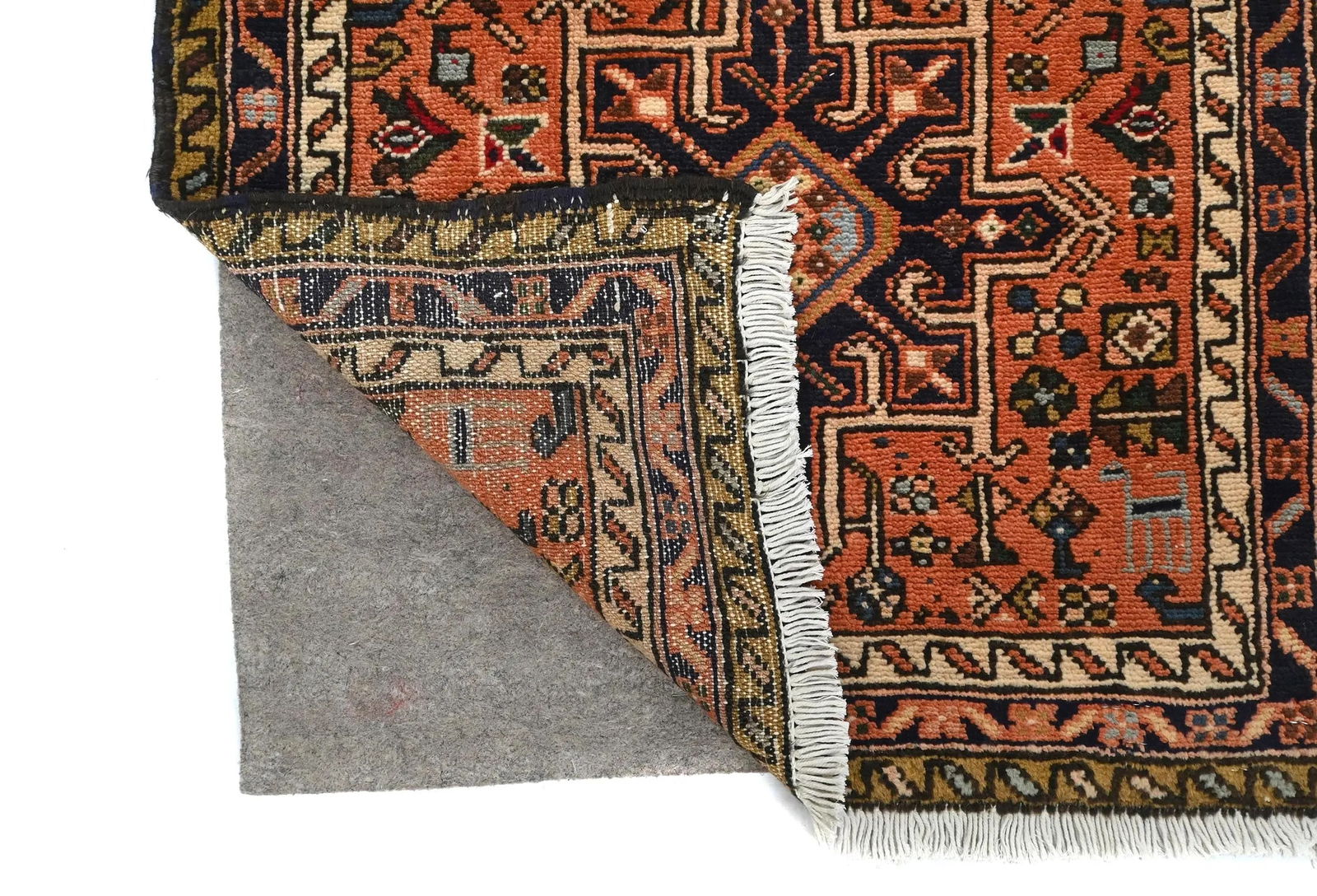 Vintage Tribal Reddish Orange 2'3 X 12'9 Karajeh Persian Runner Rug - 12