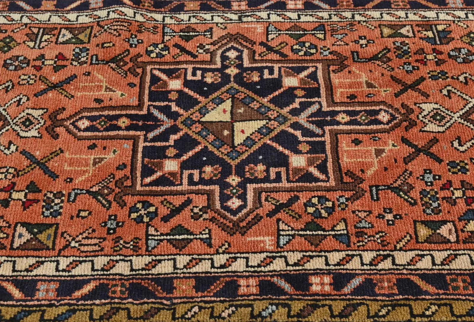 Vintage Tribal Reddish Orange 2'3 X 12'9 Karajeh Persian Runner Rug - 5