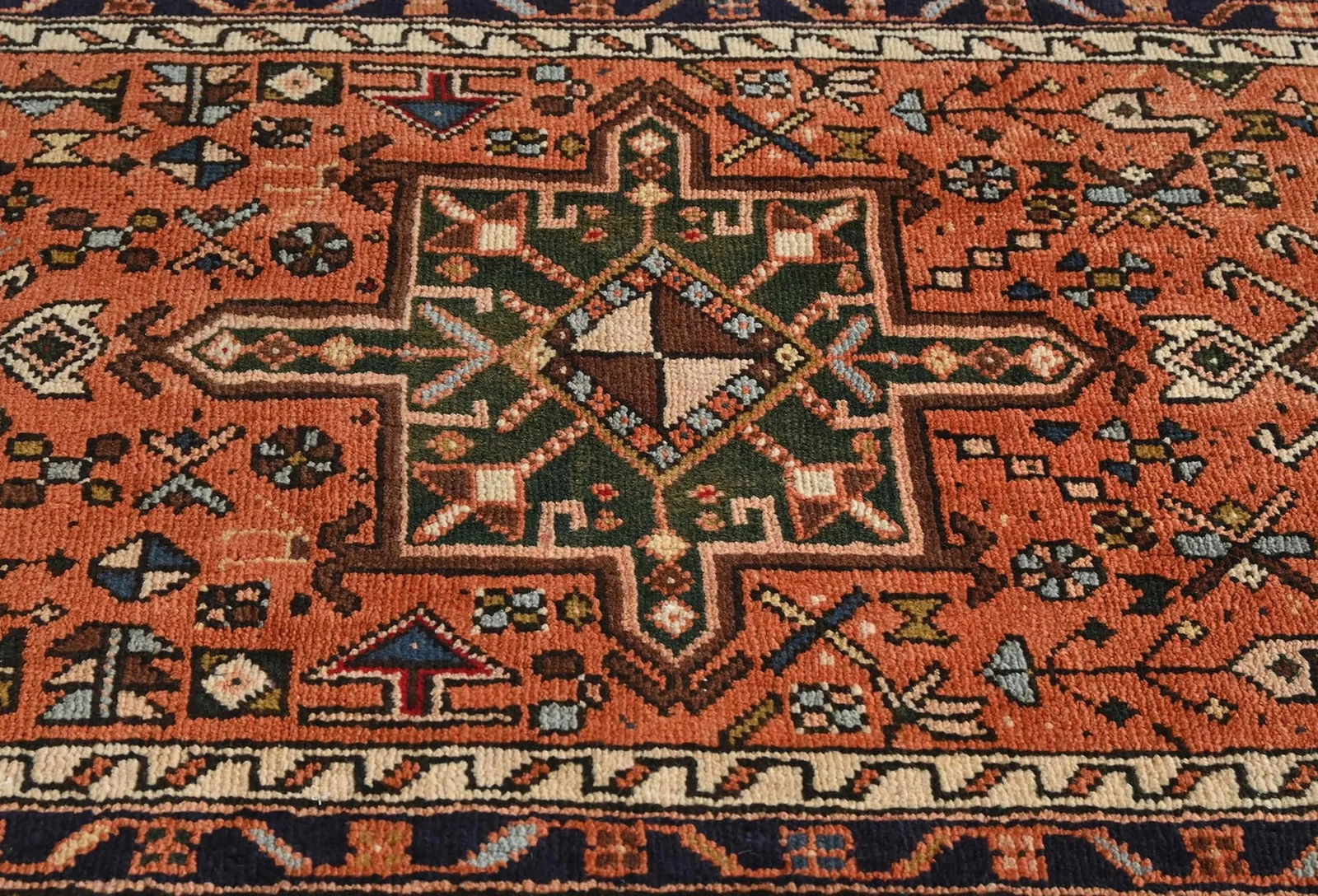 Vintage Tribal Reddish Orange 2'3 X 12'9 Karajeh Persian Runner Rug - 6