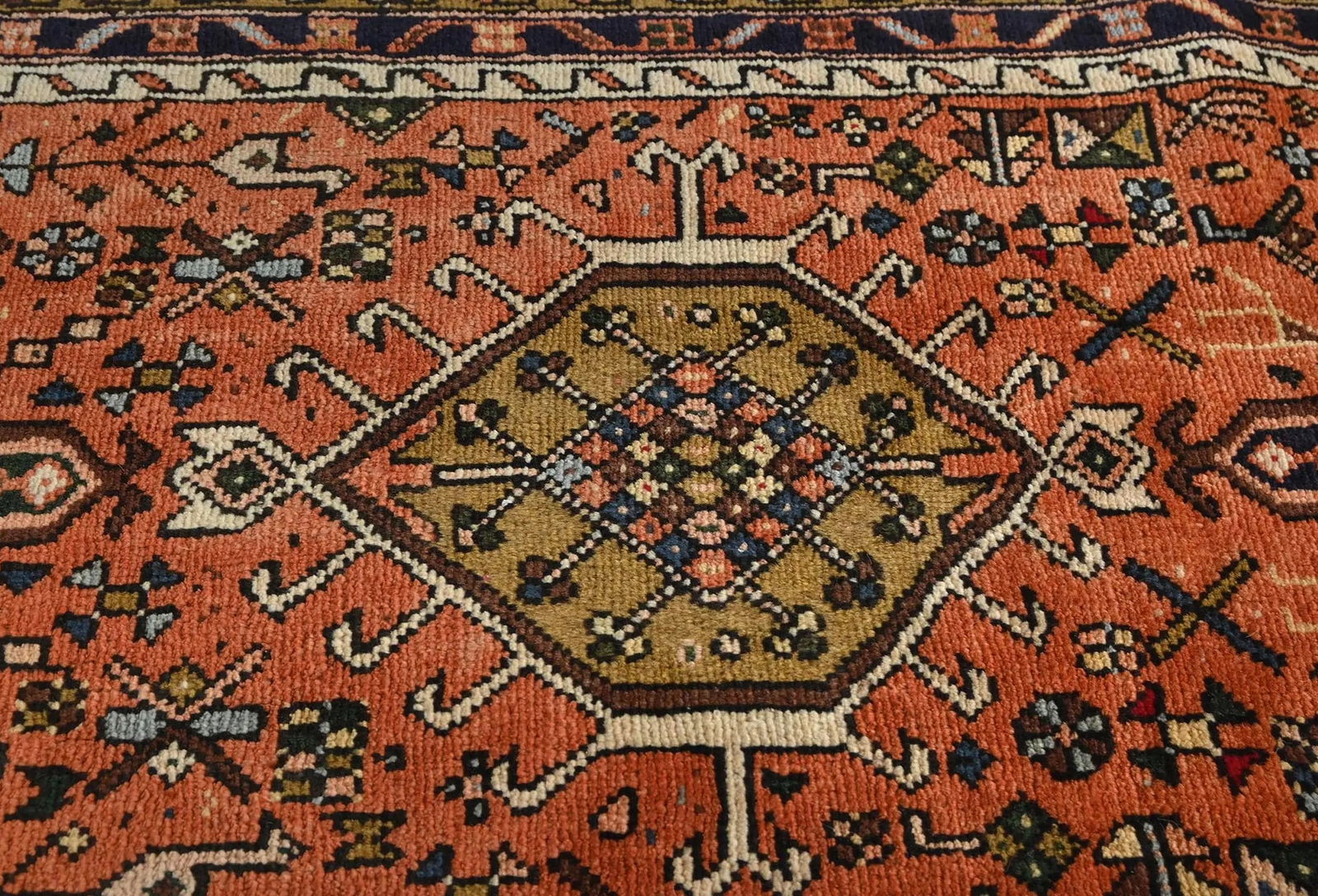 Vintage Tribal Reddish Orange 2'3 X 12'9 Karajeh Persian Runner Rug - 7