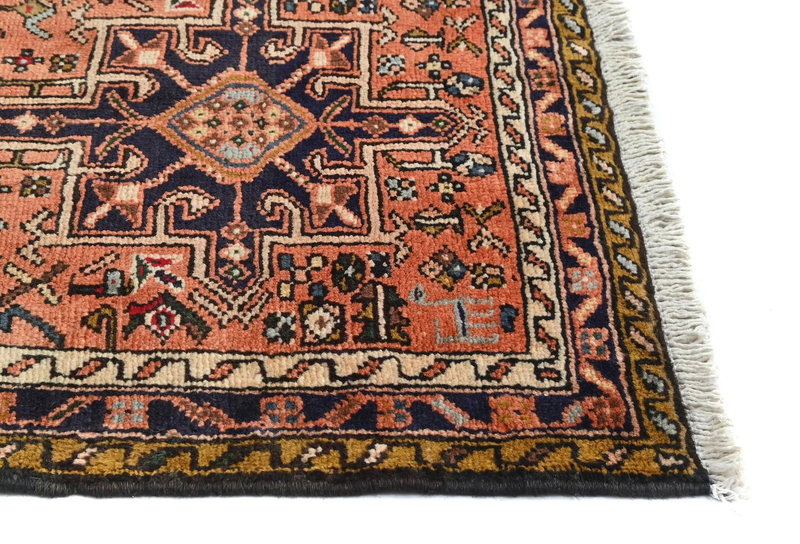 Vintage Tribal Reddish Orange 2'3 X 12'9 Karajeh Persian Runner Rug - 8