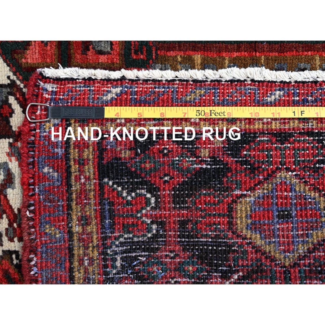 Million Dollar Red Hand Knotted Semi Antique Heris Glorious Wool Rug - 11