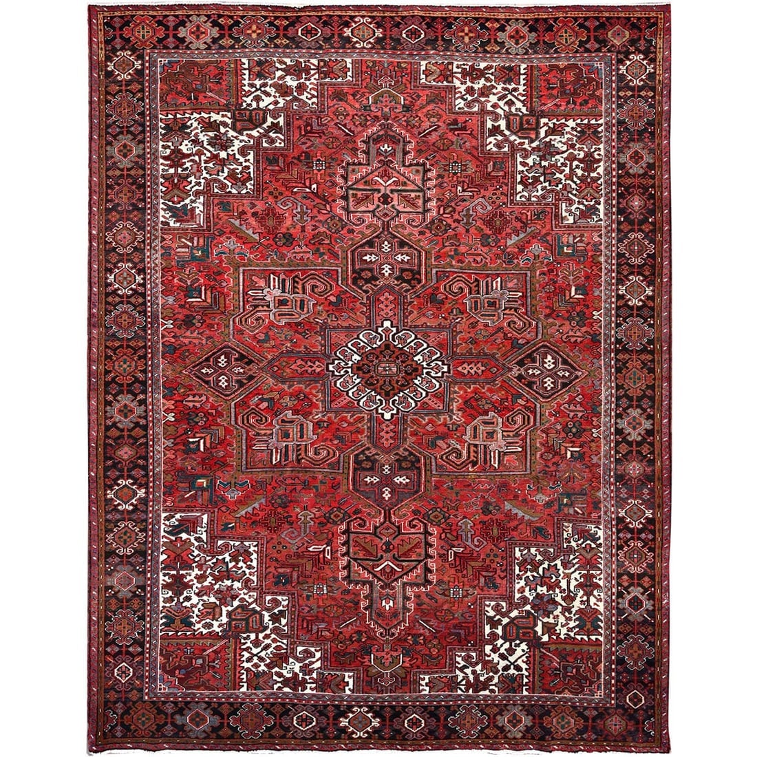 Million Dollar Red Hand Knotted Semi Antique Heris Glorious Wool Rug (1 of 11)