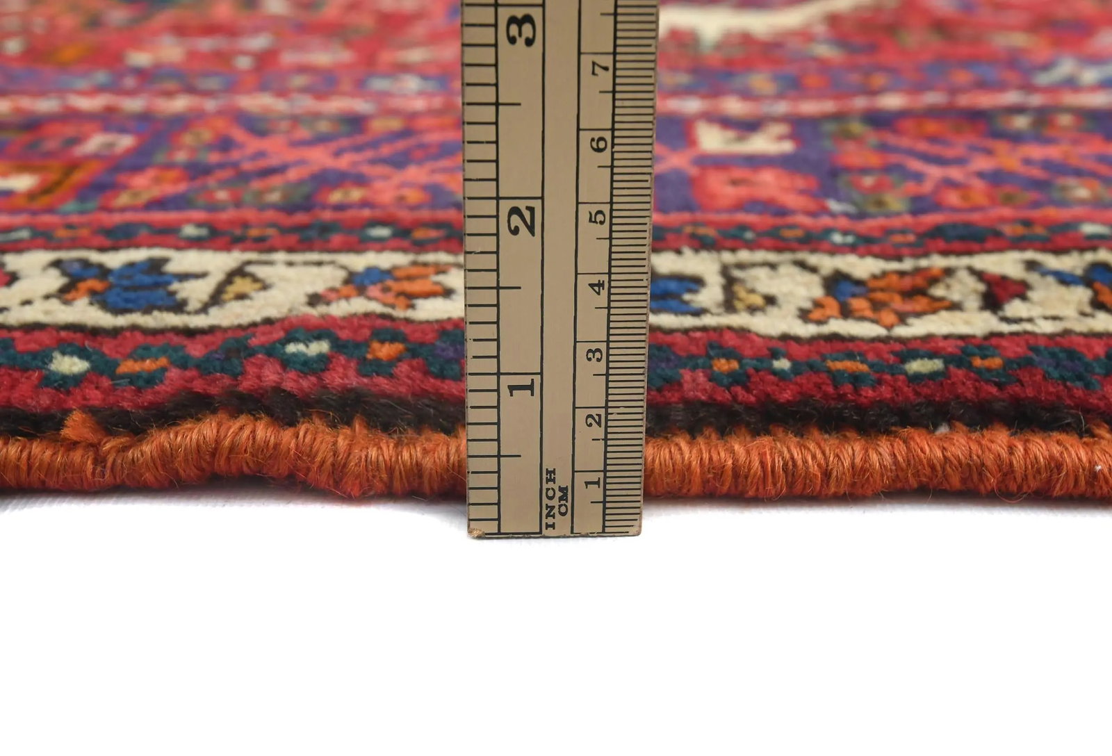 Vintage Red Geometric 4X12 Karajeh Persian Runner Rug - 10