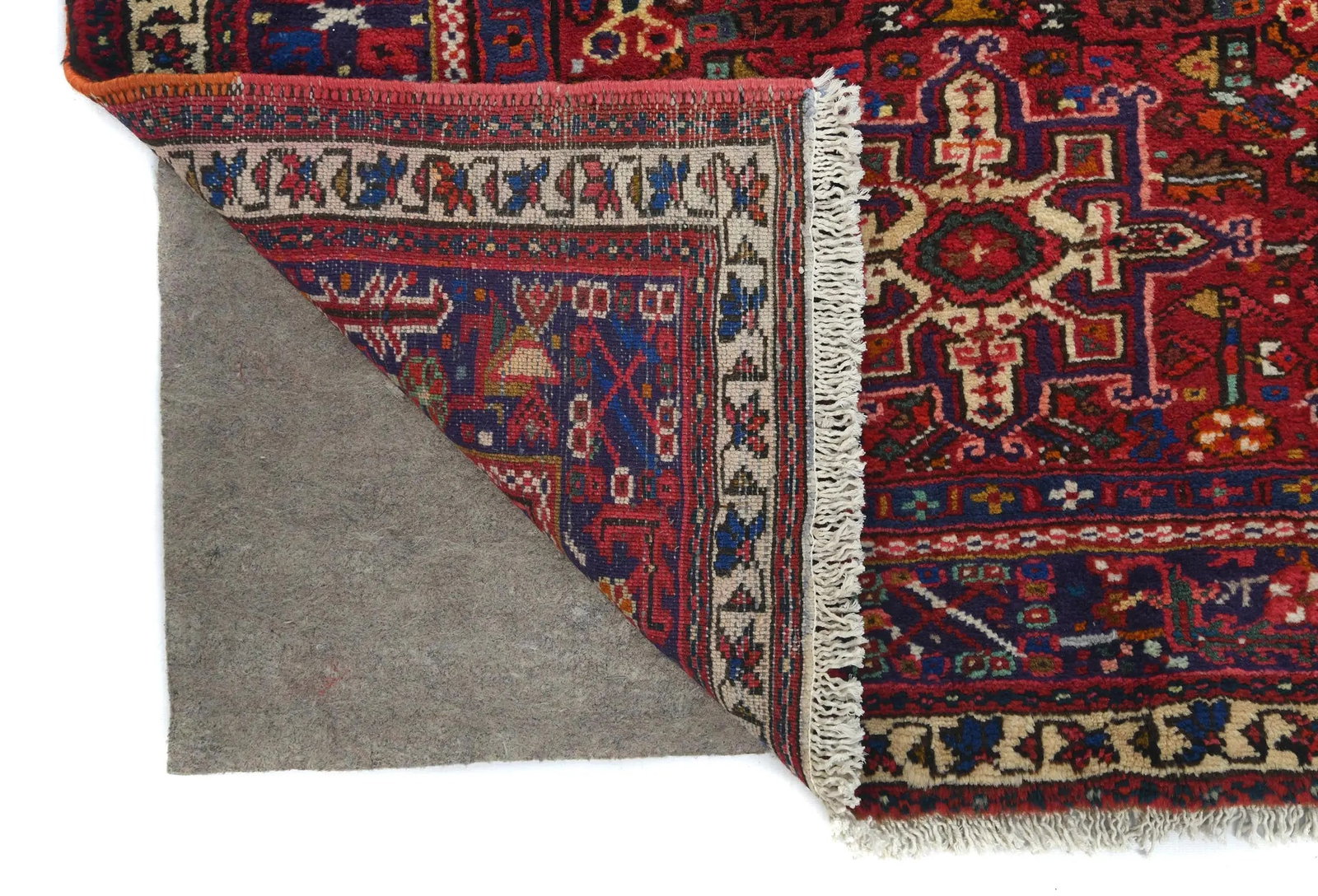 Vintage Red Geometric 4X12 Karajeh Persian Runner Rug - 12