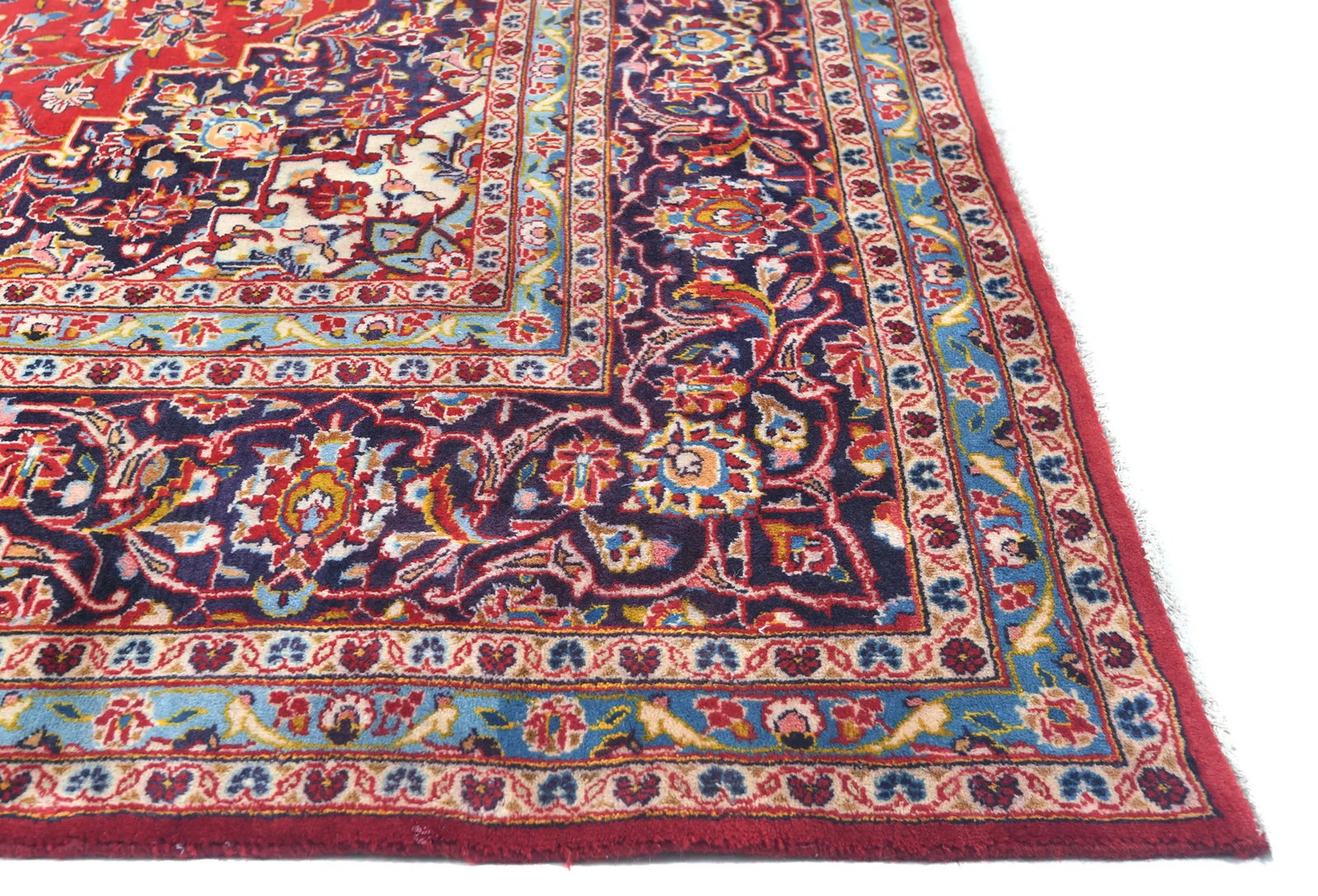 Vintage Red Traditional Floral 8X12 Kashan Persian Rug - 8