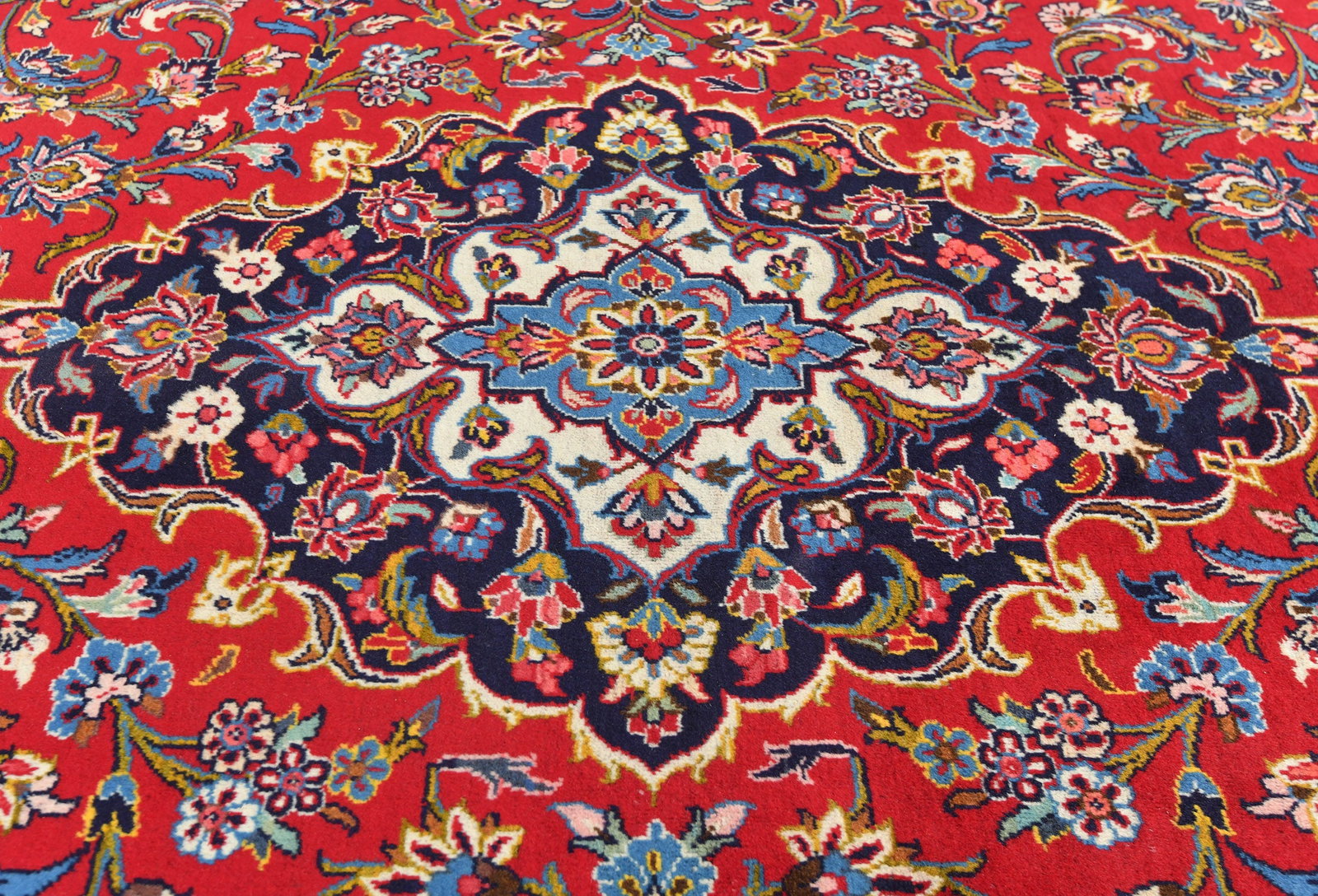 Vintage Red Traditional 8X12 Kashan Persian Rug - 5