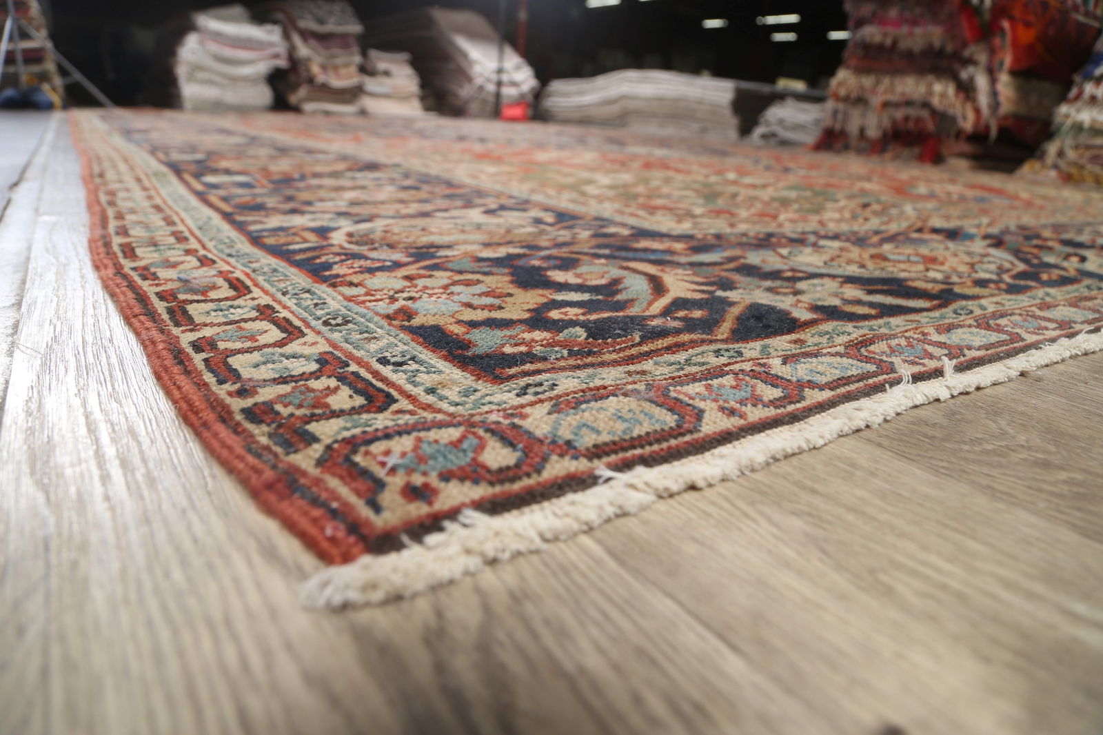 Pre-1900 Antique Vegetable Dye Heriz Serapi Persian Rug 12x19 - 6