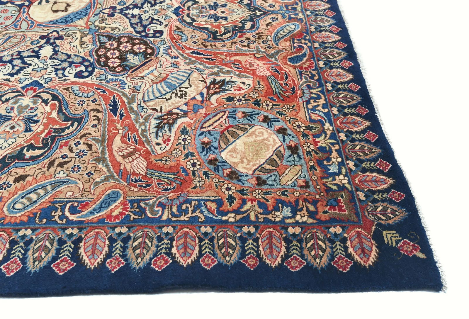 Vintage Purple-navy Pictorial 9'8X12'4 Kashmar Persian Rug - 8