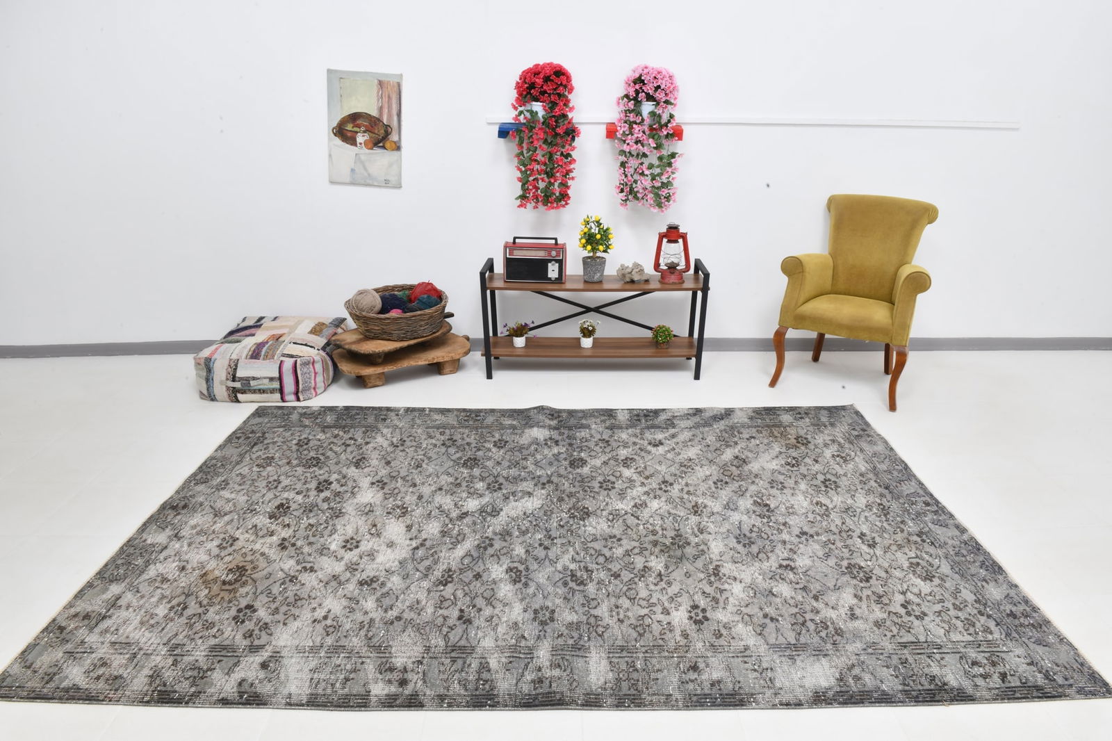 6'6'' x 10'0'' Handmade Vintage Wool Rug - 22142 - 2