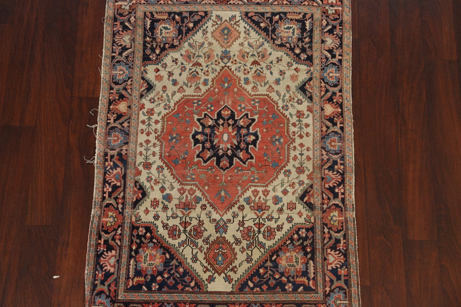 Pre-1900 Antique Vegetable Dye Sarouk Farahan Persian Area Rug 4x5 - 3