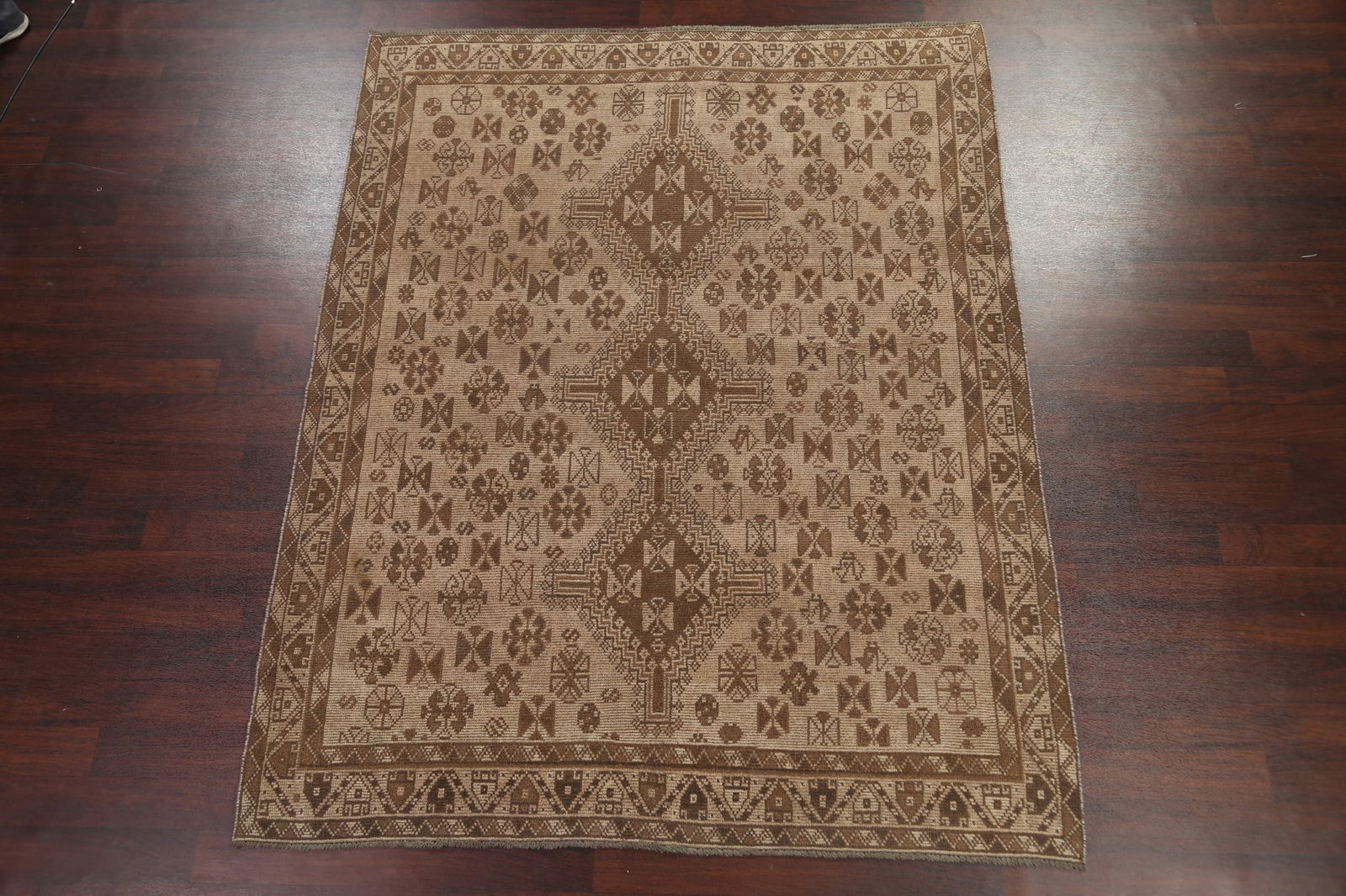 Antique Shiraz Wool Persian Area Rug 7x9 - 2