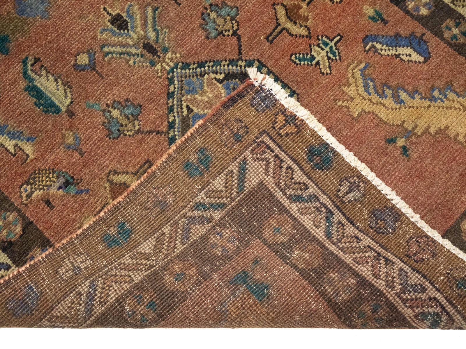 Semi Antique Rusty Red Tribal 3X12 Meshkin Persian Runner Rug - 10