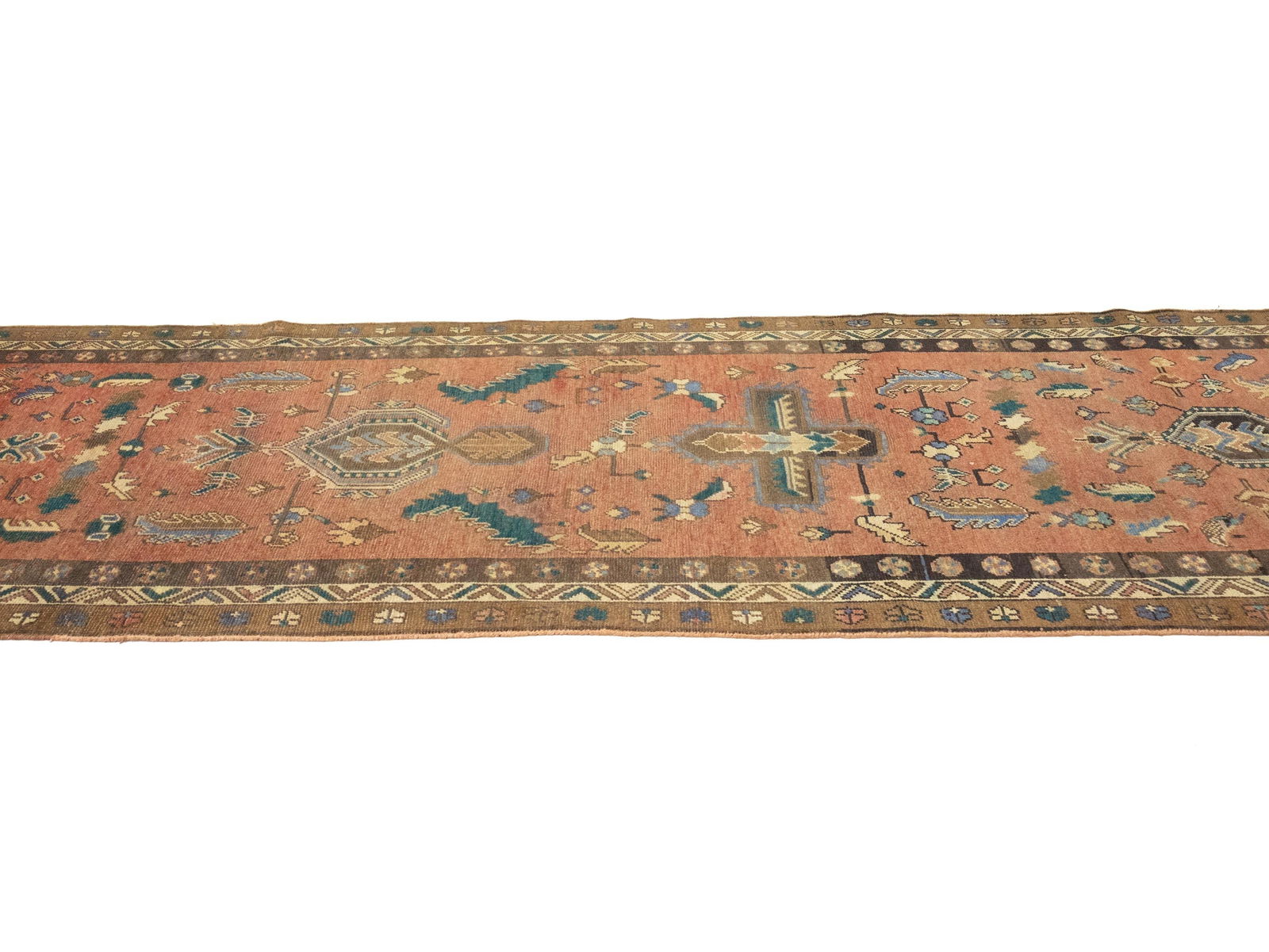 Semi Antique Rusty Red Tribal 3X12 Meshkin Persian Runner Rug - 3