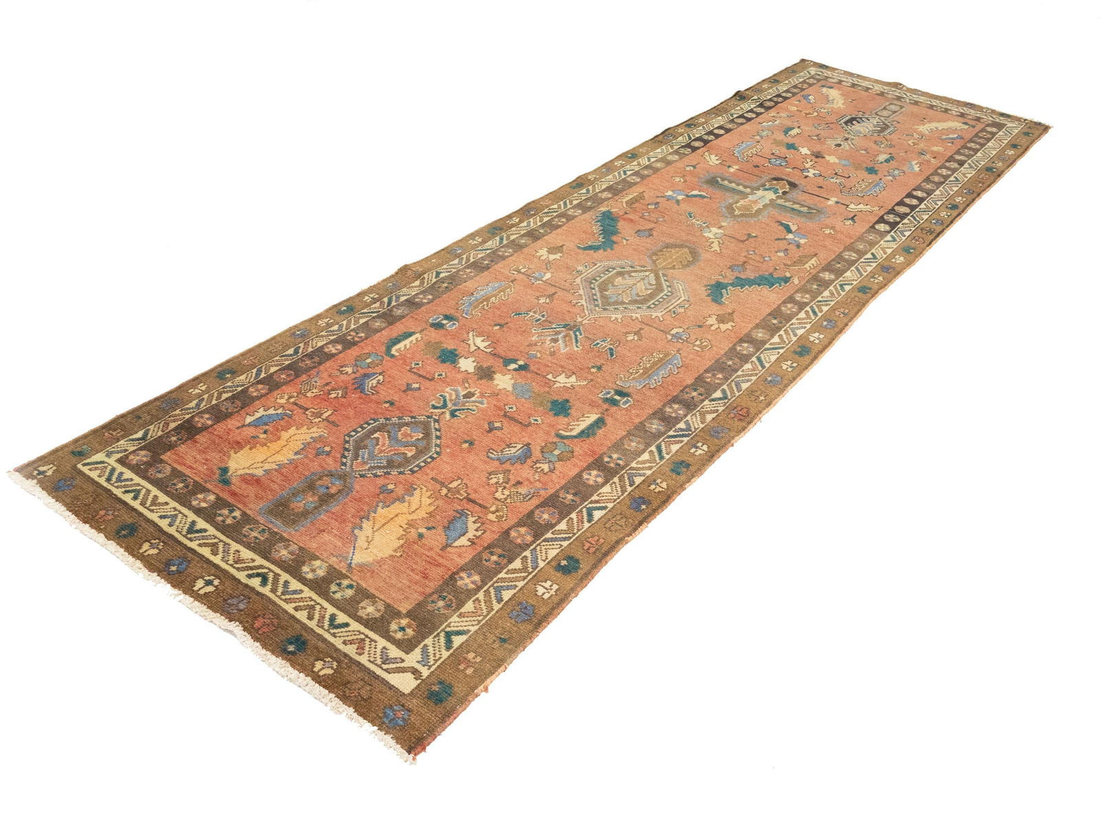 Semi Antique Rusty Red Tribal 3X12 Meshkin Persian Runner Rug - 5