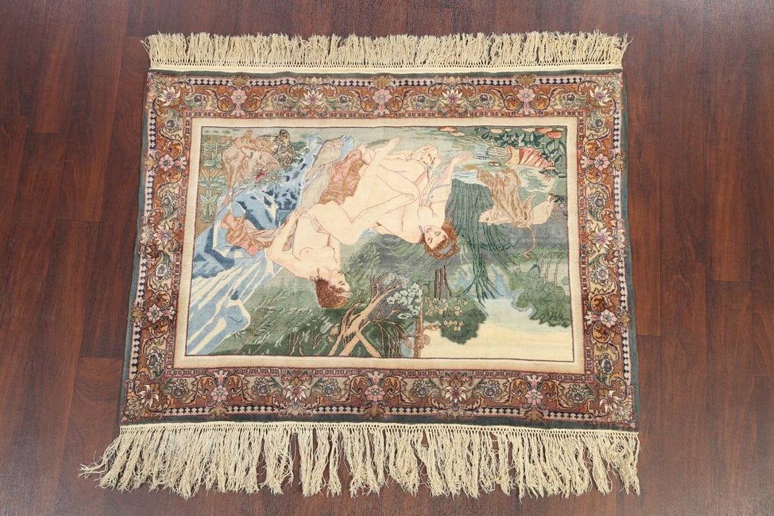 Antique Vegetable Dye Tabriz Persian Area Rug 4x5 - 12