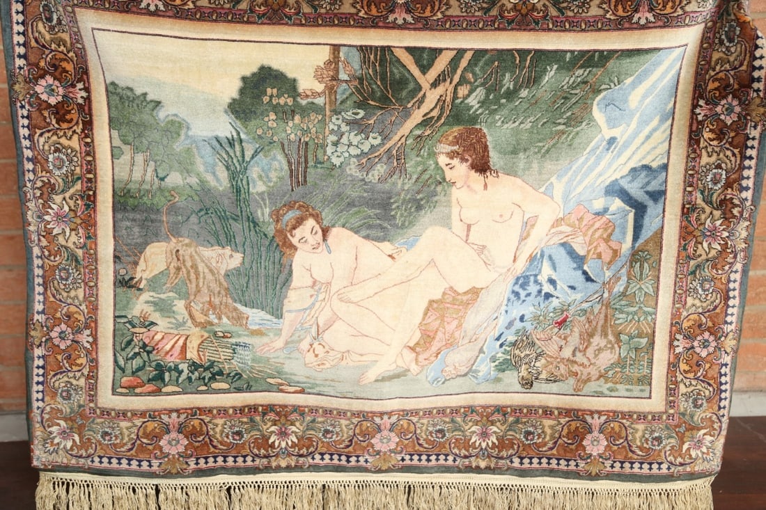 Antique Vegetable Dye Tabriz Persian Area Rug 4x5 - 13