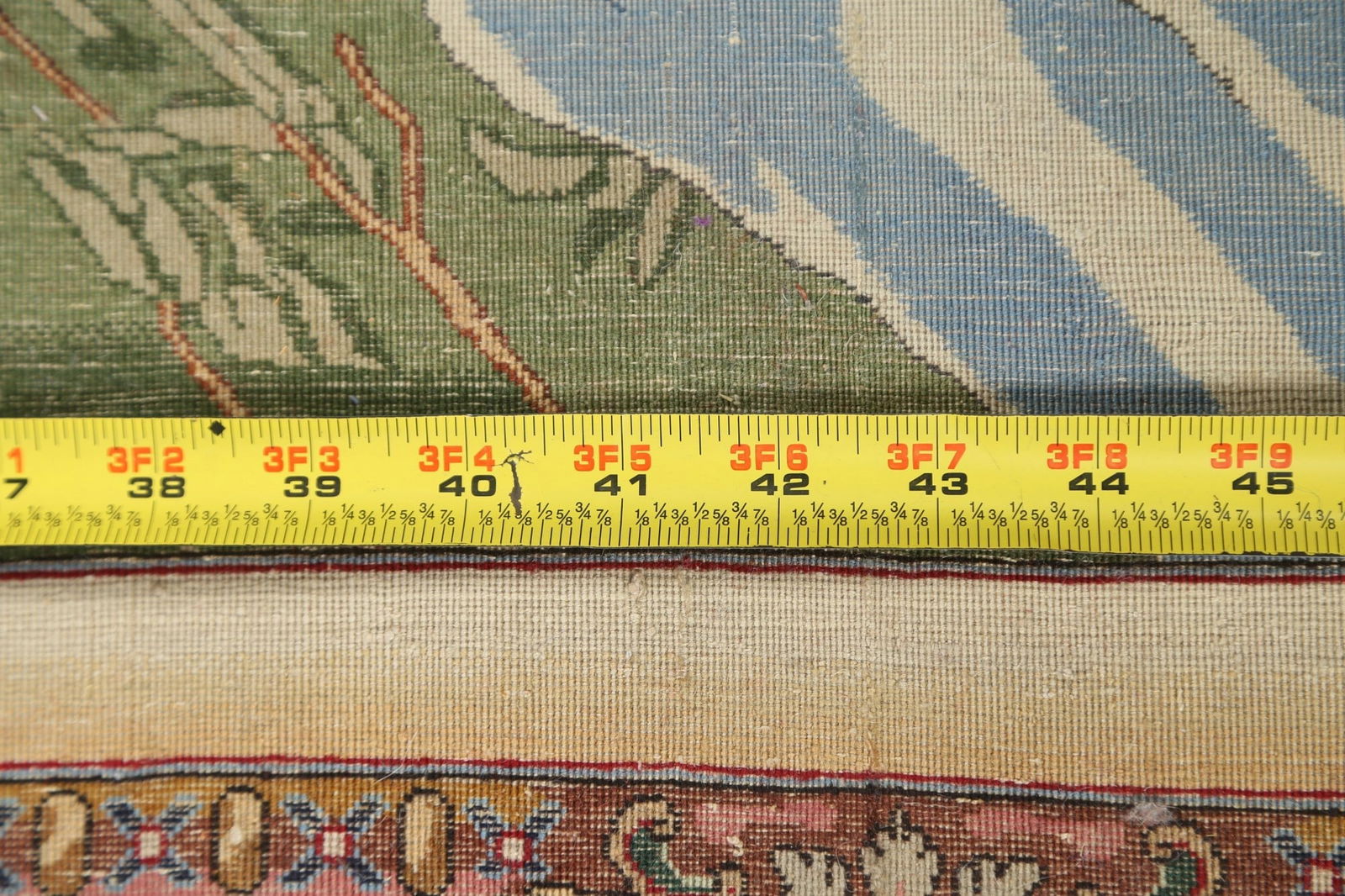 Antique Vegetable Dye Tabriz Persian Area Rug 4x5 - 17