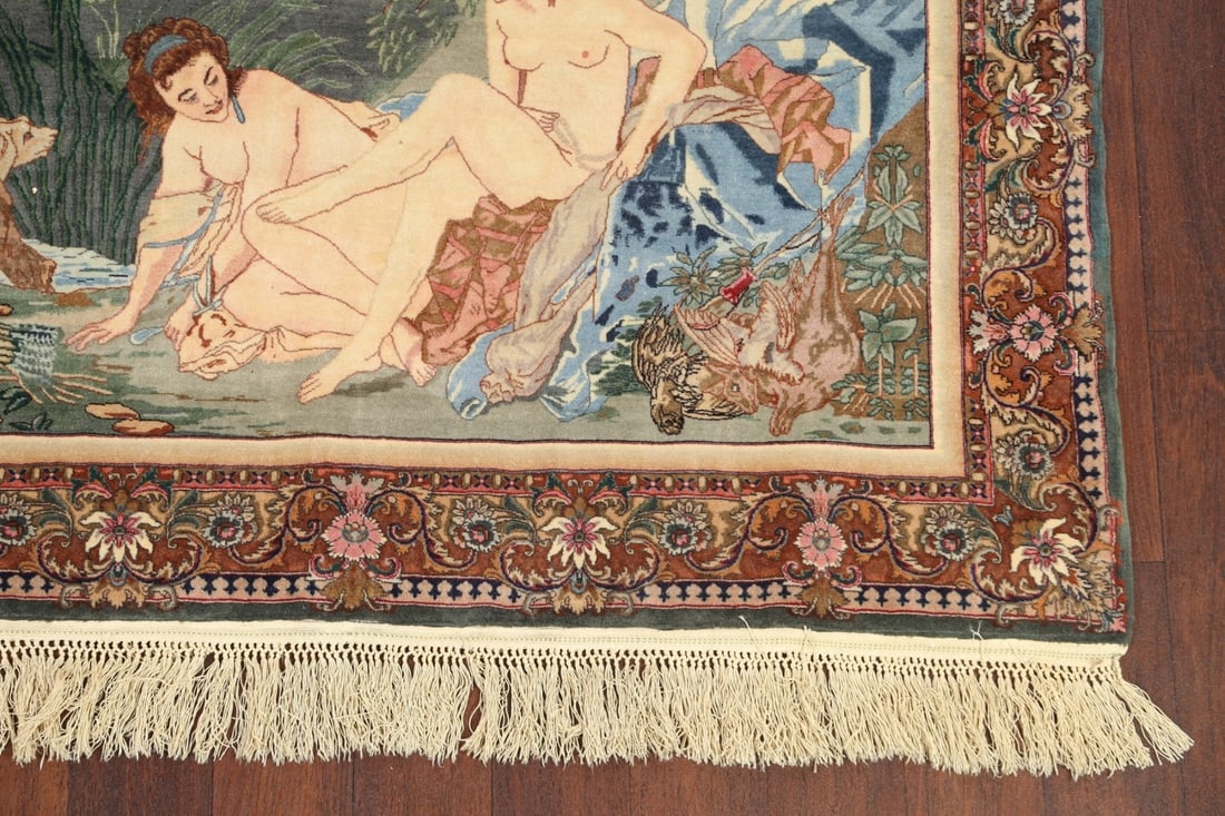 Antique Vegetable Dye Tabriz Persian Area Rug 4x5 - 6