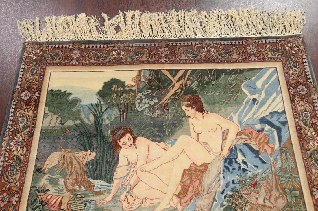 Antique Vegetable Dye Tabriz Persian Area Rug 4x5 - 9