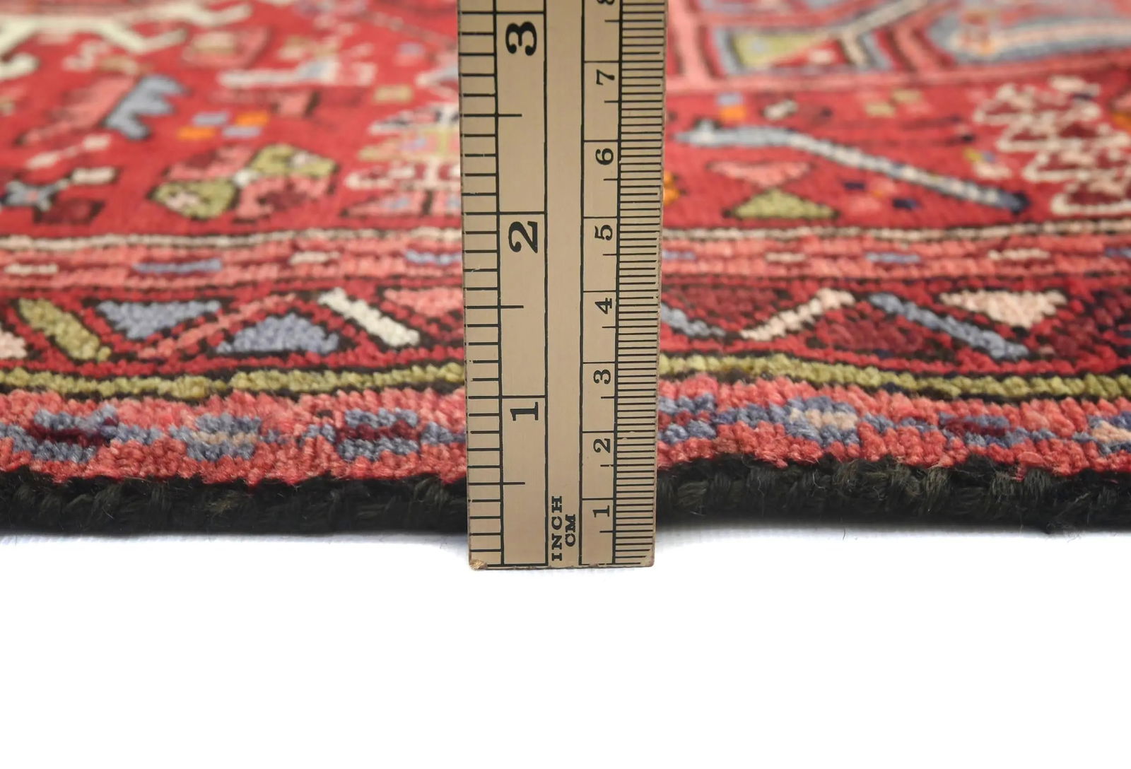 Vintage Red Geometric 2'8X10'3 Karajeh Persian Runner Rug - 10