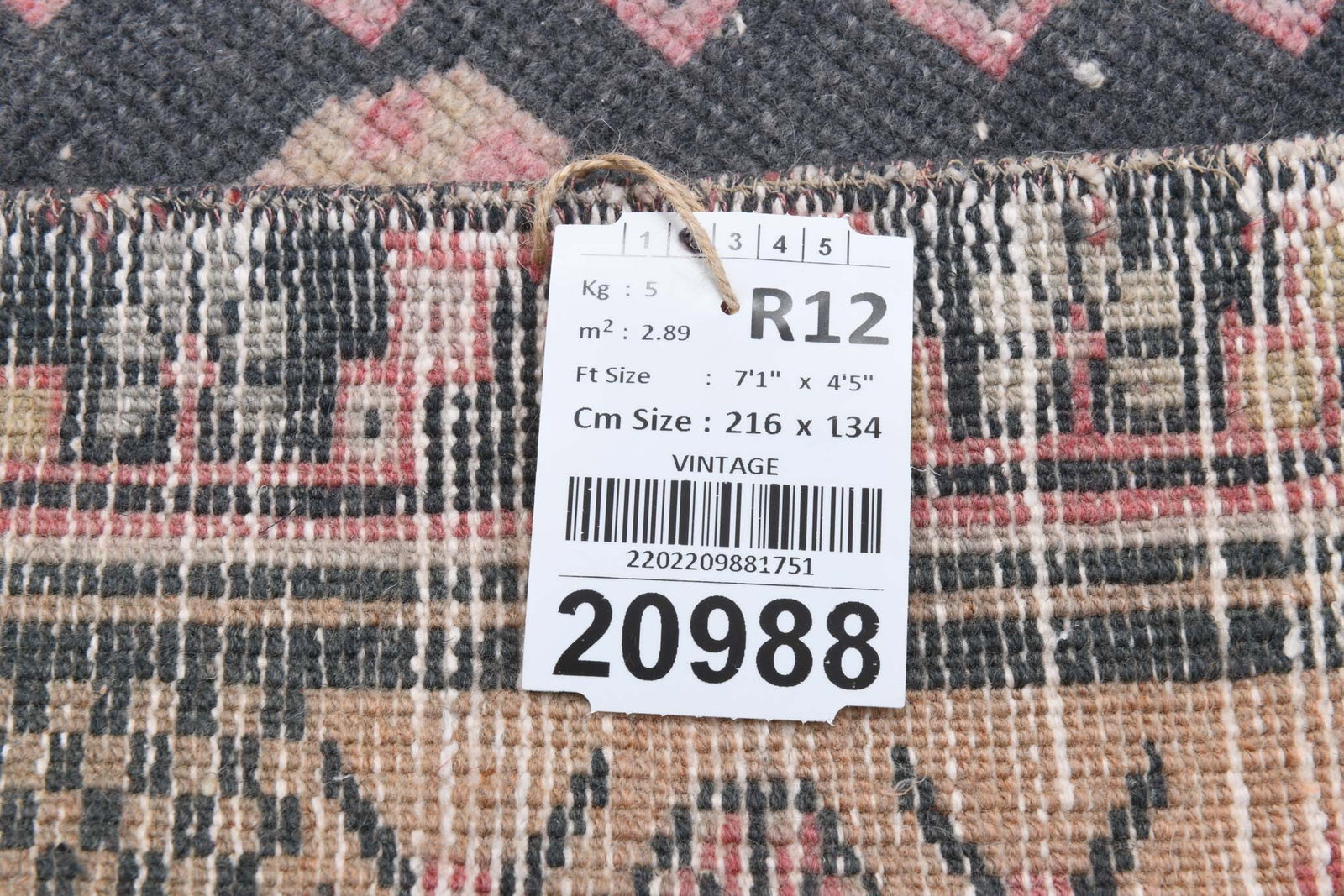 4'4'' x 7'1'' Turkish Vintage Runner Rug - 20988 - 20