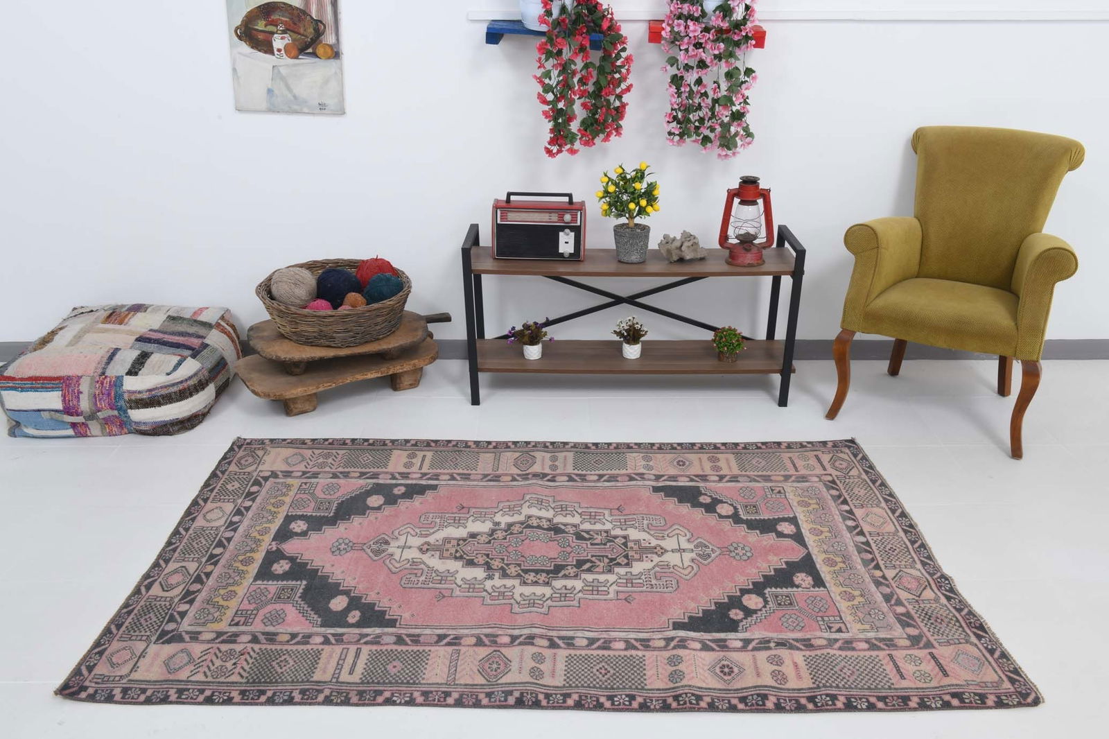 4'4'' x 7'1'' Turkish Vintage Runner Rug - 20988 - 2