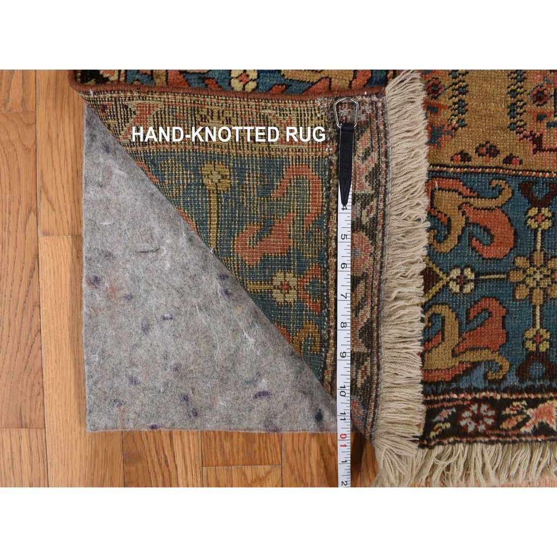 Brown Antique Persian Bakshaish Hand Knotted Wide Runner Oriental Rug - 9