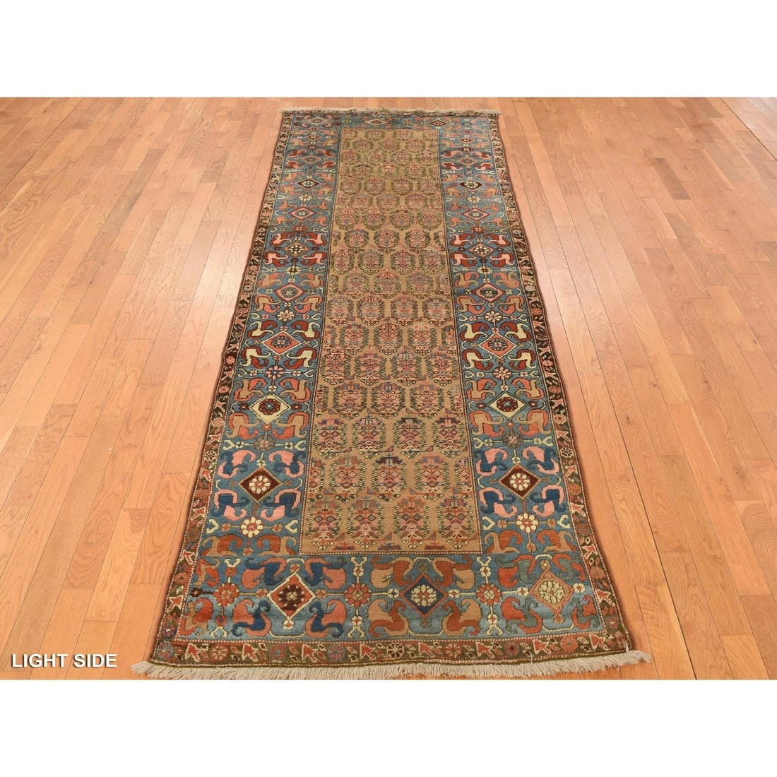 Brown Antique Persian Bakshaish Hand Knotted Wide Runner Oriental Rug - 3