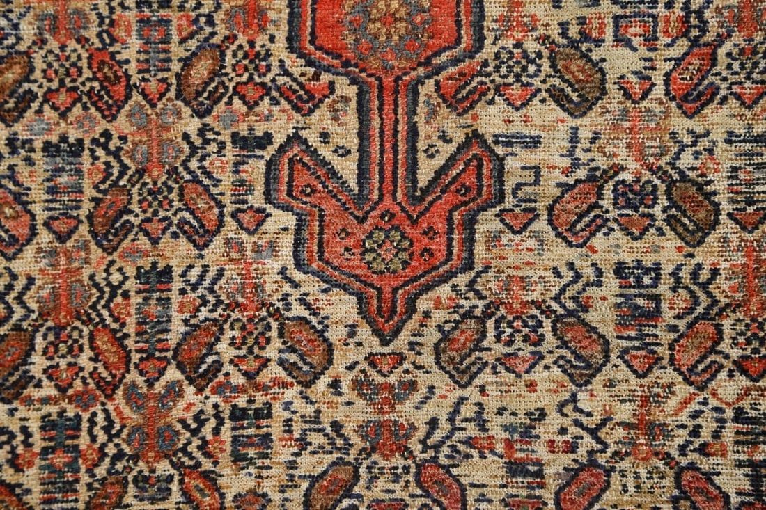 Pre-1900 Antique Vegetable Dye Senneh Persian Area Rug 4x6 - 9