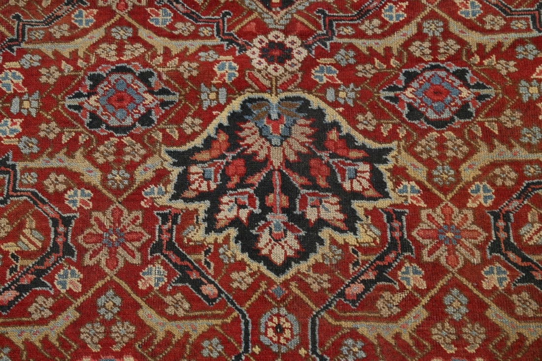 Pre-1900 Antique Sultanabad Persian Area Rug 11x13 Large - 11