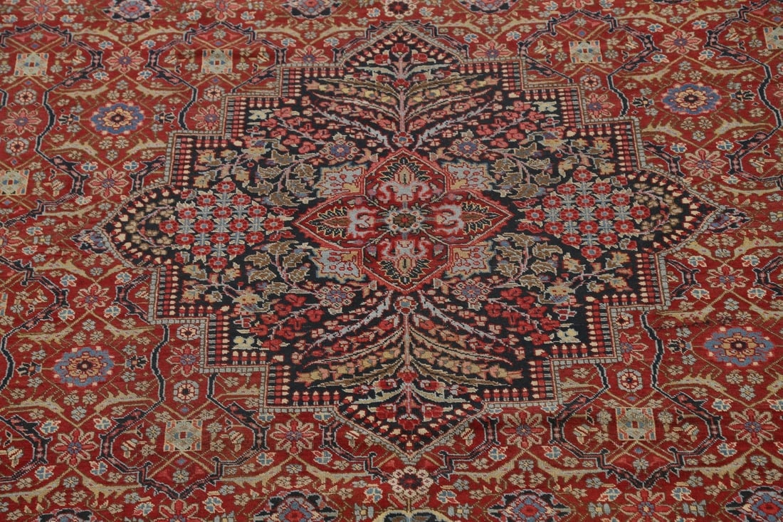 Pre-1900 Antique Sultanabad Persian Area Rug 11x13 Large - 4
