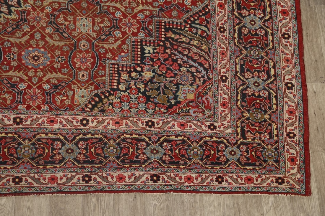 Pre-1900 Antique Sultanabad Persian Area Rug 11x13 Large - 5