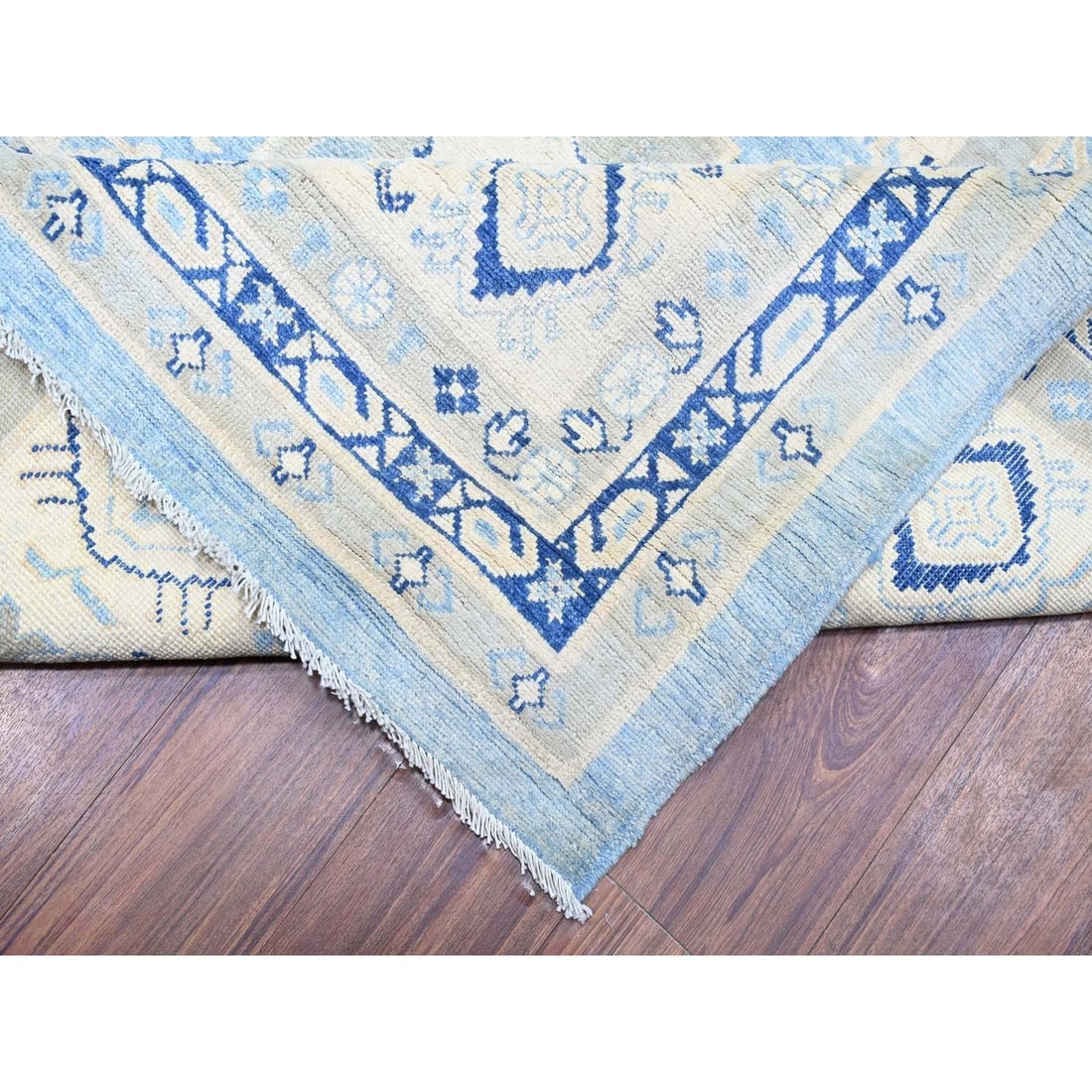 Beau Blue Vintage Look Kazak Hand Knotted Wool Oversized Oriental Rug - 6