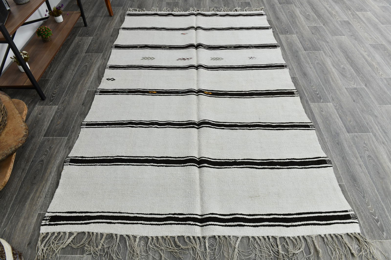 5'2'' x 8'1'' Turkish Vintage Hemp Rug - 1628 - 5