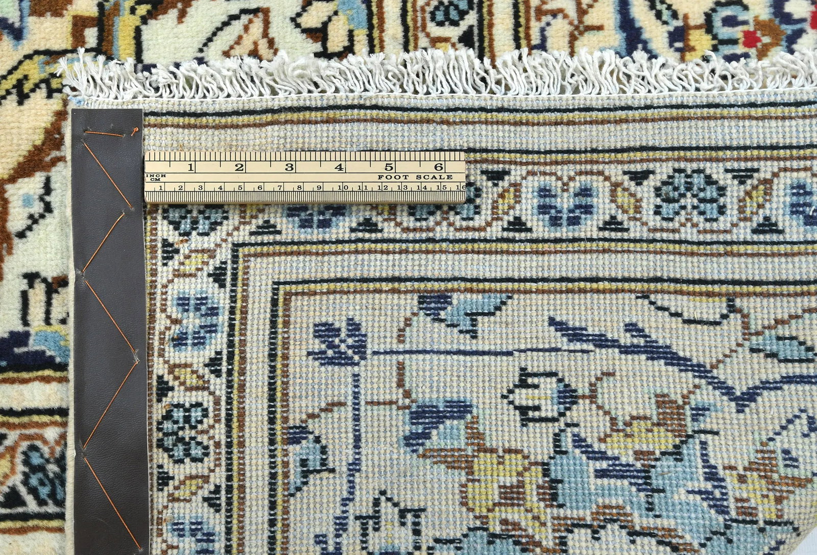 Vintage Cream Floral Traditional 8X12 Kashan Persian Rug - 11