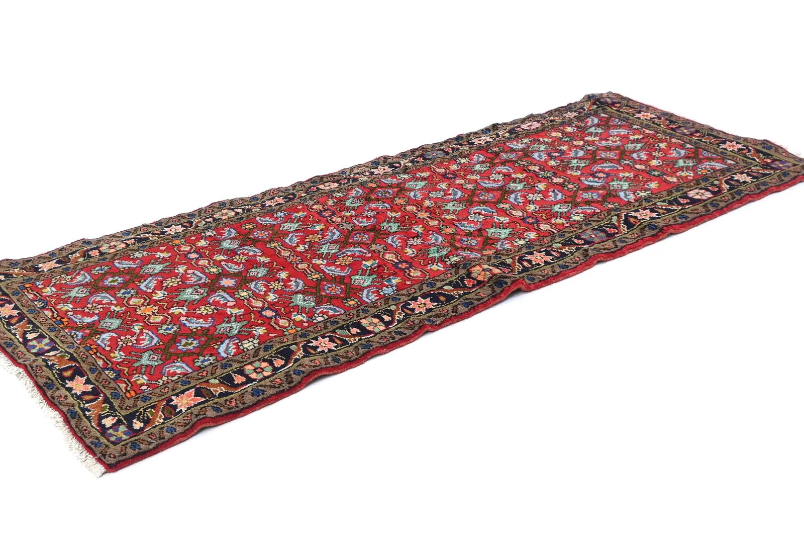 Vintage Red Tribal 2'4X6'3 Hamedan Persian Runner Rug - 3