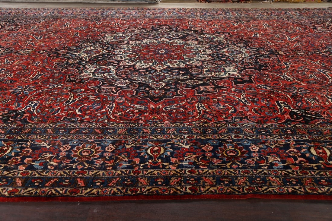 Antique 100% Vegetable Dye Bakhtiari Persian Area Rug 13x21 - 15