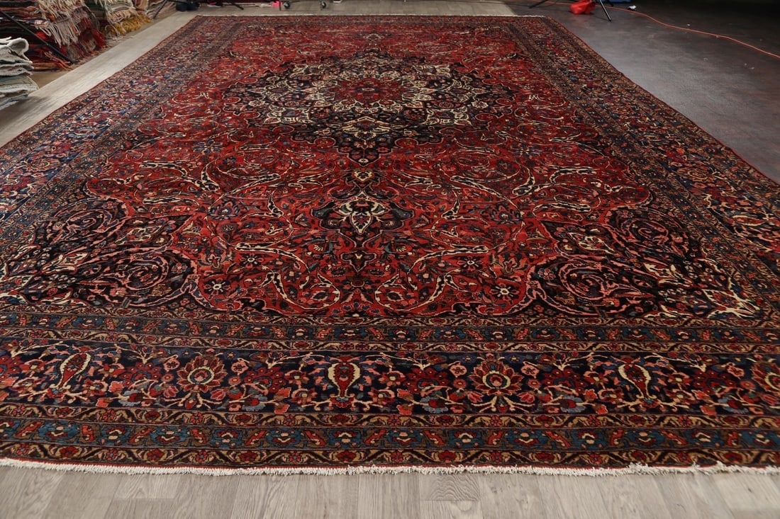 Antique 100% Vegetable Dye Bakhtiari Persian Area Rug 13x21 - 16