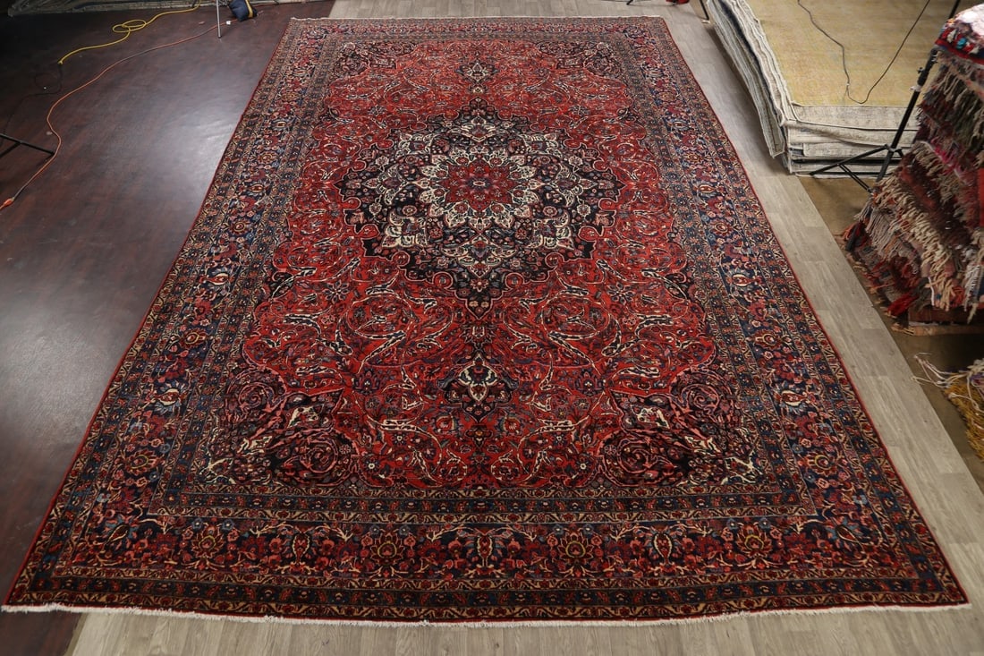 Antique 100% Vegetable Dye Bakhtiari Persian Area Rug 13x21 - 2